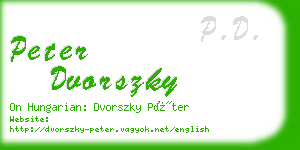 peter dvorszky business card